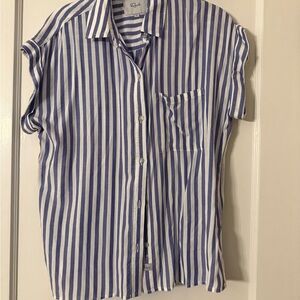 Rails Blue and White Striped Shirt